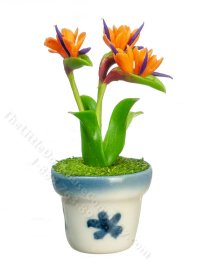 (image for) Miniature Birds of Paradise in a Pot for Dollhouses