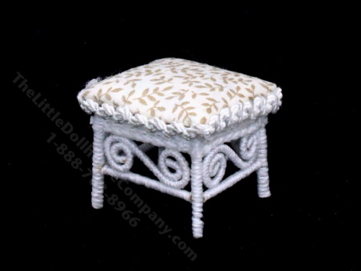 (image for) Miniature Wicker Foot Stool for Dollhouses