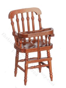 (image for) Miniature Walnut Victorian Highchair for Dollhouses