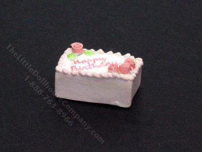(image for) Miniature Pink Birthday Cake for Dollhouses