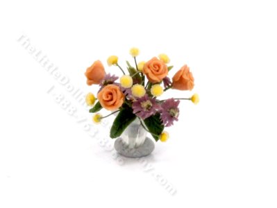 (image for) As-Is Miniature Half-Scale Vase of Flowers for Dollhouses