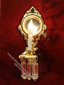 (image for) Miniature Single Arm Sconce with Large Mirror for Dollhouses