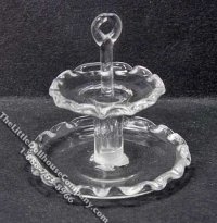 (image for) Miniature 2 Tier Scalloped Edge Dessert Stand for Dollhouses
