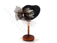 (image for) Ladies Black Feathered Hat by Judith Blondell for Dollhouses