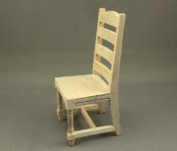 (image for) Miniature Ladder Back Chair for Dollhouses, Unfinished