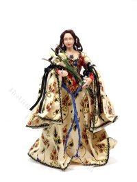 (image for) Miniature Handcrafted Vintage Medieval Woman with Lilies