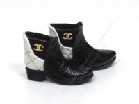 (image for) Miniature Chanel Black and White Quilted Boots Judith Blondell