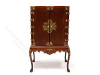 (image for) Miniature Walnut Chinese Chippendale Cabinet for Dollhouses