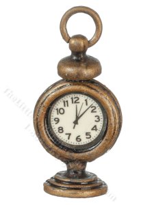 (image for) Miniature Antique Brass Table Clock for Dollhouses