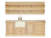 (image for) Miniature Whitewash Kitchen for Dollhouses