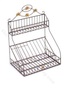 (image for) Miniature Brown Dish Rack with Floral Ornaments by Pierluigi