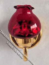 (image for) Miniature Battery Operated Cranberry Wooster Street Sconce