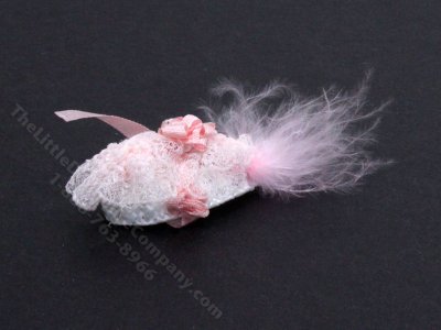 (image for) Vintage Miniature White and Pink Fascinator