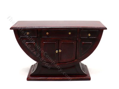 (image for) Miniature Mahogany Swanson Deco Console Table for Dollhouses