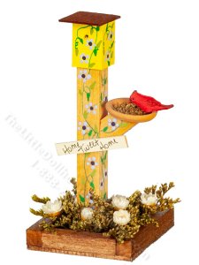 (image for) Miniature Floral Bird House for Dollhouses