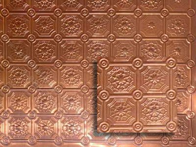 (image for) Miniature Embossed Copper Ceiling for Dollhouses