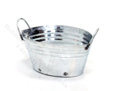 (image for) Miniature Shiny Metal Tub for Dollhouses