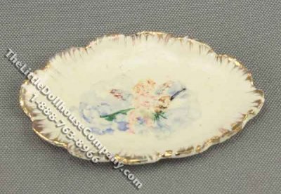 (image for) Miniature Flower Motif Oval Plate by Veronique Cornish