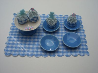 (image for) Dollhouse Scale Model Cupcake Dessert Set For Baby Boy