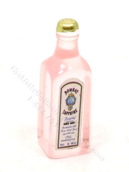 (image for) Miniature Bombay Sapphire Gin Bottle for Dollhouses