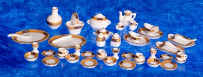 (image for) Miniature 50pc Tea Set for Dollhouses