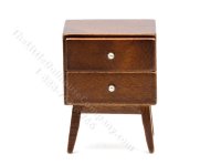 (image for) Miniature 2-Drawer Stand for Dollhouses - Walnut