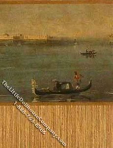 (image for) Miniature 3 pc. Gondola Mural Wallpaper with Wood Pattern Border