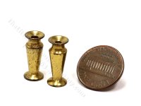 (image for) Miniature Pair of Brass Vases for Dollhouses