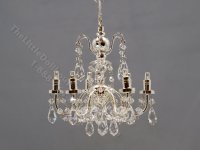 (image for) Miniature Battery Operated 6-Arm Silver Crystal Chandelier with Wand