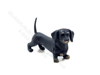 (image for) Miniature Black and Tan Dachshund Dog for Dollhouses