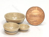 (image for) Miniature Stoneware 3-Piece Bowl Set by Jane Graber