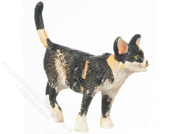 (image for) Miniature Standing Calico Cat for Dollhouses