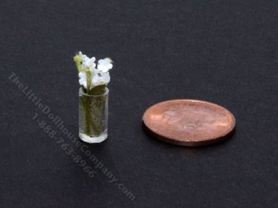 (image for) Handmade Miniature 1/4 Scale White Flowers for Dollhouses