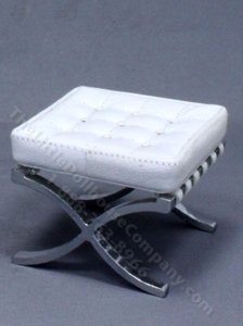 (image for) Miniature Tufted Leather Barcelona Ottoman by Judith Blondell