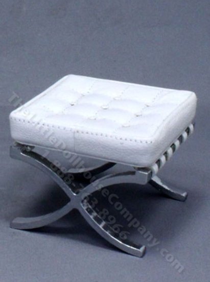 (image for) Miniature Tufted Leather Barcelona Ottoman by Judith Blondell