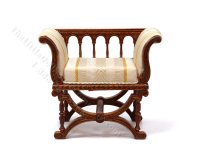 (image for) Miniature Curule Chair for Dollhouses - Walnut