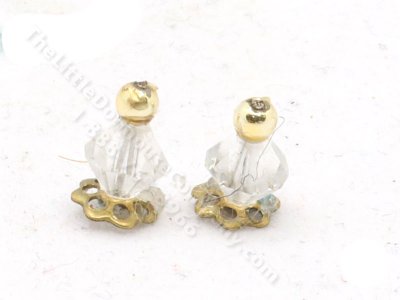(image for) Miniature Gold Topped Crystal Salt and Pepper Shakers