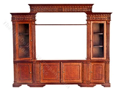 (image for) Miniature Walnut Television Cabinet for Dollhouses