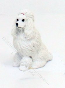 (image for) Miniature White Poodle for Dollhouses