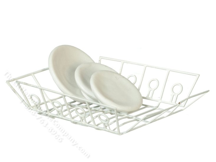 (image for) Miniature White Dish Drainer for Dollhouses