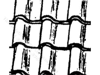 (image for) Spanish Tile Roof Pattern Sheet for Dollhouses