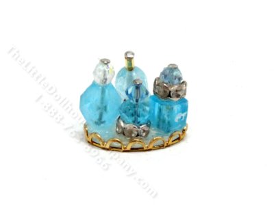 (image for) Miniature Tray with Blue Perfume Bottles for Dollhouses