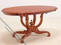 (image for) Miniature New Walnut Oval Dining Table for Dollhouses