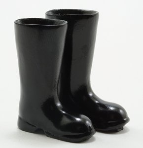 (image for) Miniature Black Rubber Boots for Dollhouses