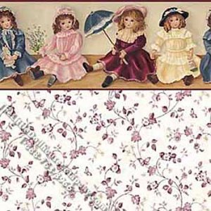 (image for) Dollhouse Scale Model Wallpaper Antique Dolls