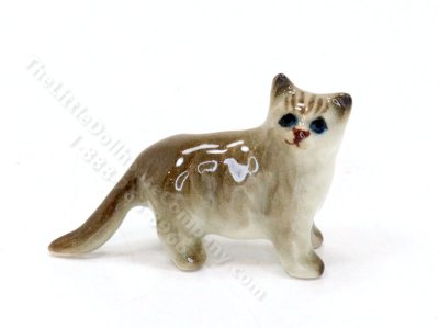 (image for) Miniature Standing Grey Kitten Figurine for Dollhouses