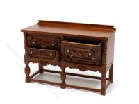 (image for) Miniature Replica c1870 Walnut Gothic Chest for Dollhouses
