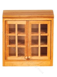(image for) Dollhouse Miniature Oak Upper Kitchen Cabinet