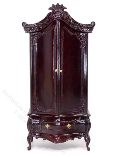 (image for) Miniature Mahogany Wardrobe for Dollhouses