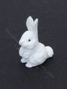 (image for) Miniature White Long Eared Rabbit w/Ears Up for Dollhouses